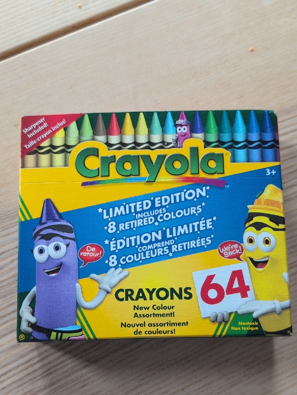 Crayola 64-Pack Crayons - Yellow Box with Multicolor Tips